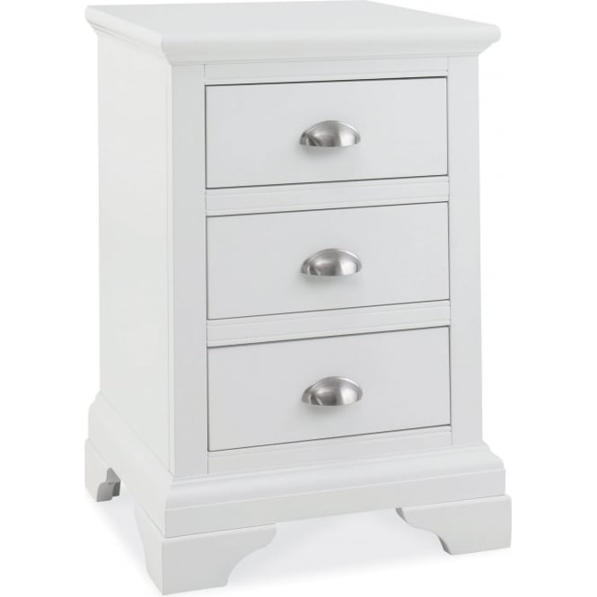 Minerva Hamilton 3 Drawer Bedside Chest - White