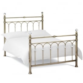 Roubaix Metal Bedframe in Antique Brass