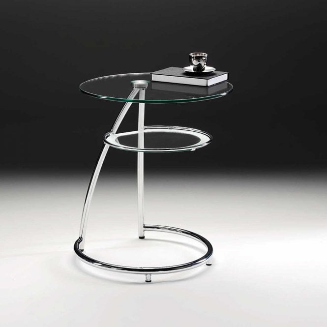 Nord Adder Side Table - Stainless Steel & Glass