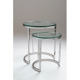 Round Glass Nest Of Tables
