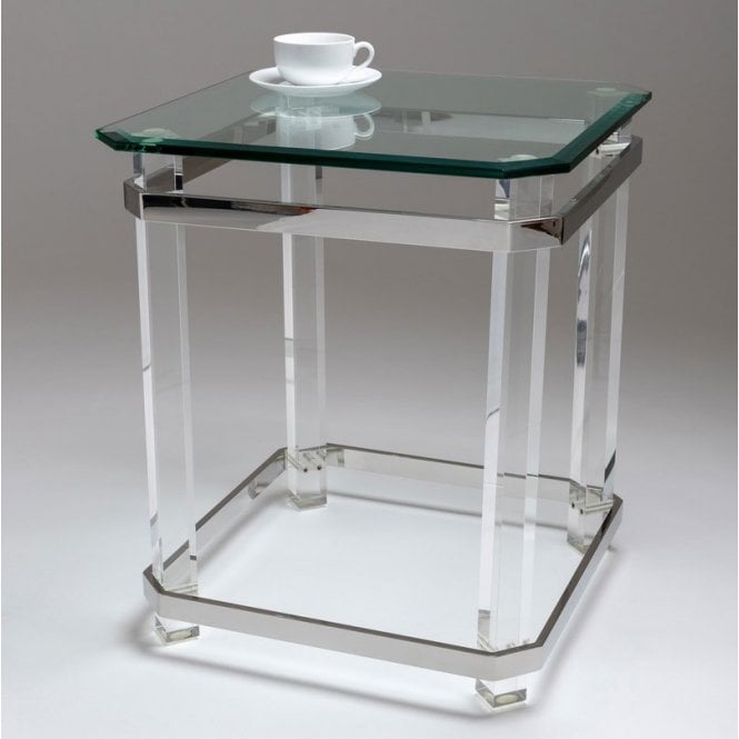 Nord Beaumont Clear Glass Square Lamp Table