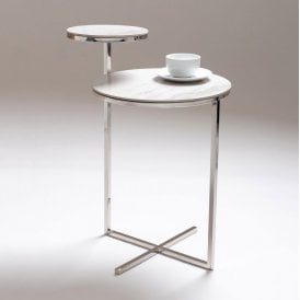 Crew Side Table - Stainless Steel & Marble Effect