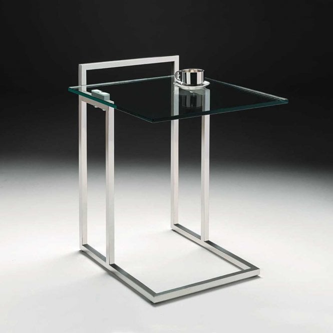 Nord Eclipse Side Table - Stainless Steel & Glass