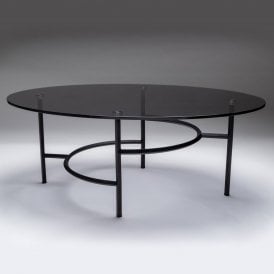 Oval Smoked Glass Coffee Table