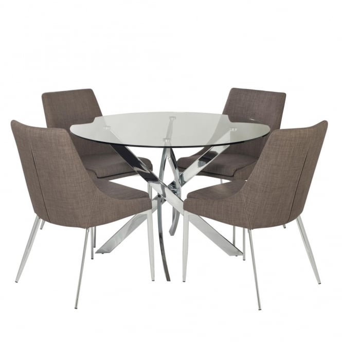 Nord Islington 130cm Large Circular Dining Table & 4 Saturn Chairs