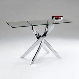 Islington Rectangular Silver Glass Console Table - 120cm Wide
