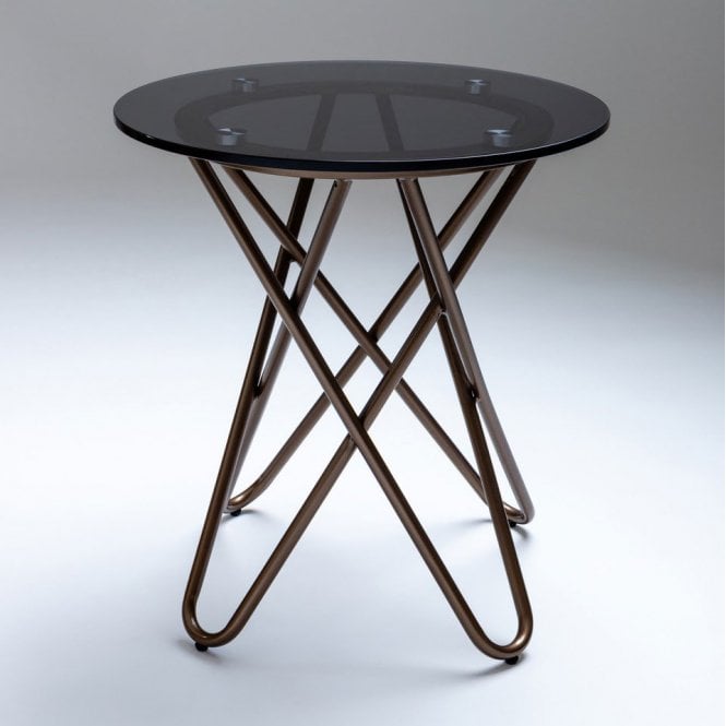 Nord Orpheus Smoked Glass Circular Lamp Table