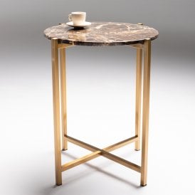 Rivoli Circular Lamp Table - Emporador Marble Top