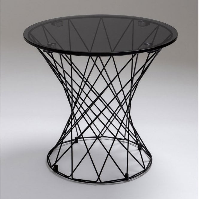 Nord Tela Circular Smoked Glass Lamp Table