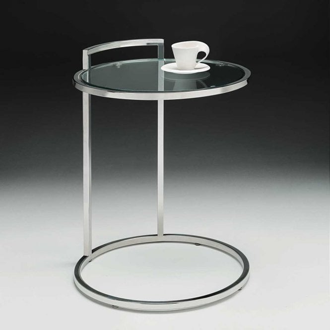 Nord Walter Side Table - Stainless Steel & Glass