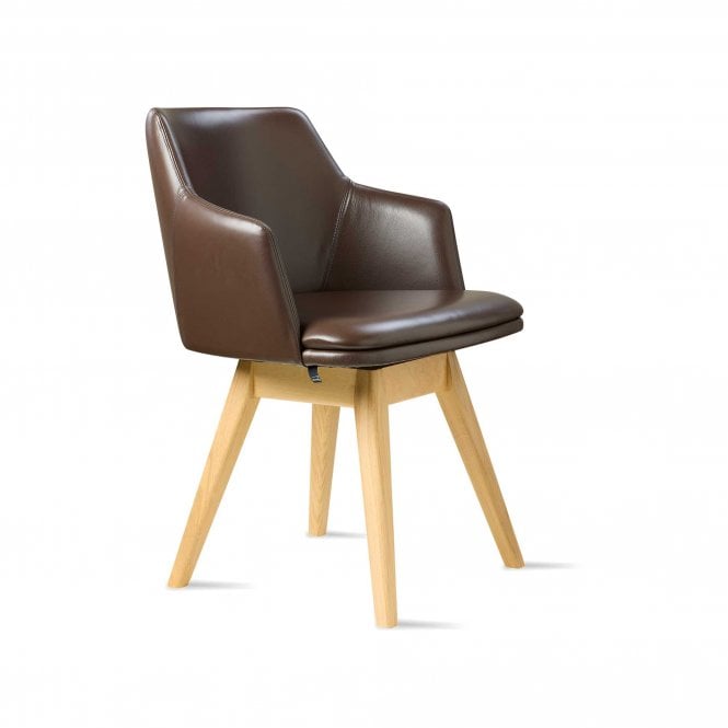 Skovby SM818 Swivel Dining Chair With Wooden Legs