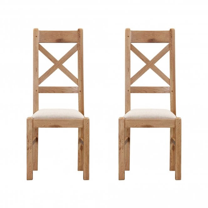 Solis Oakham Oak Cross Back Chairs (Pair)
