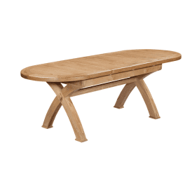 Oakham Oak Oval Cross Leg Extending Table - 176/256cm