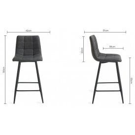Grey Faux Leather Bar Stool