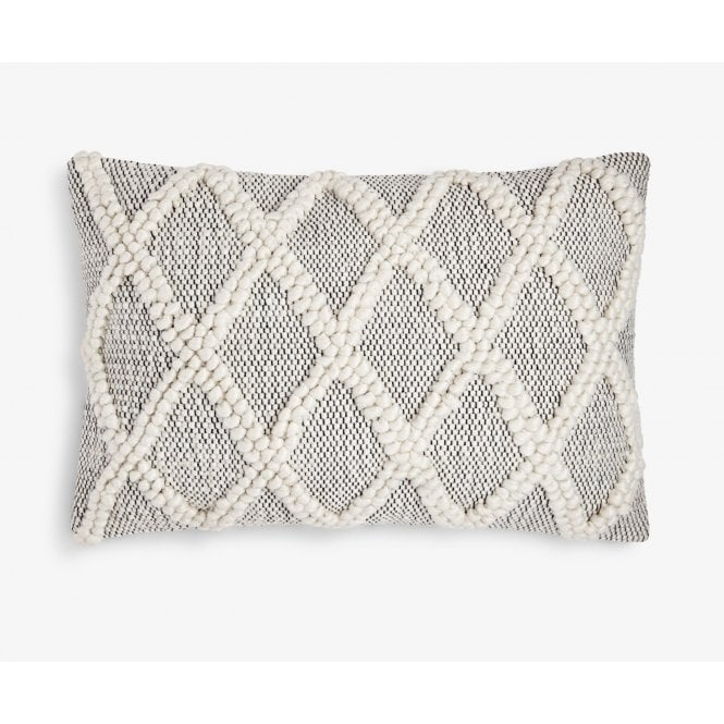 Tetrad Decorative Lumbar Cushion - Large Lumbar Diamond Bobble Light Ground