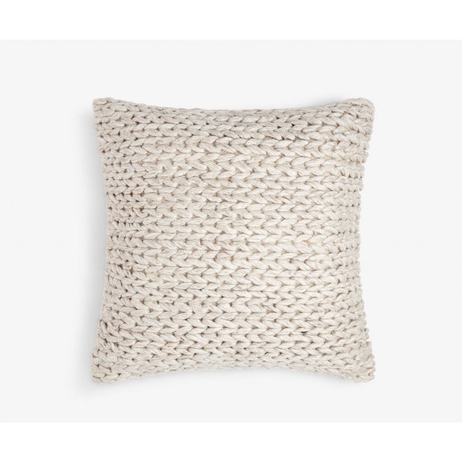 Tetrad Decorative Scatter Cushion - Large Square Beige Knit