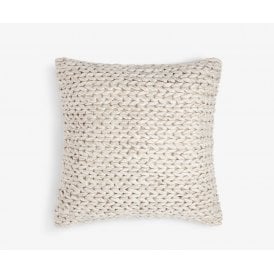 Decorative Scatter Cushion - Large Square Beige Knit