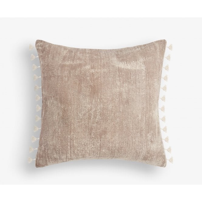 Tetrad Decorative Scatter Cushion - Large Square Beige with Frill Edges