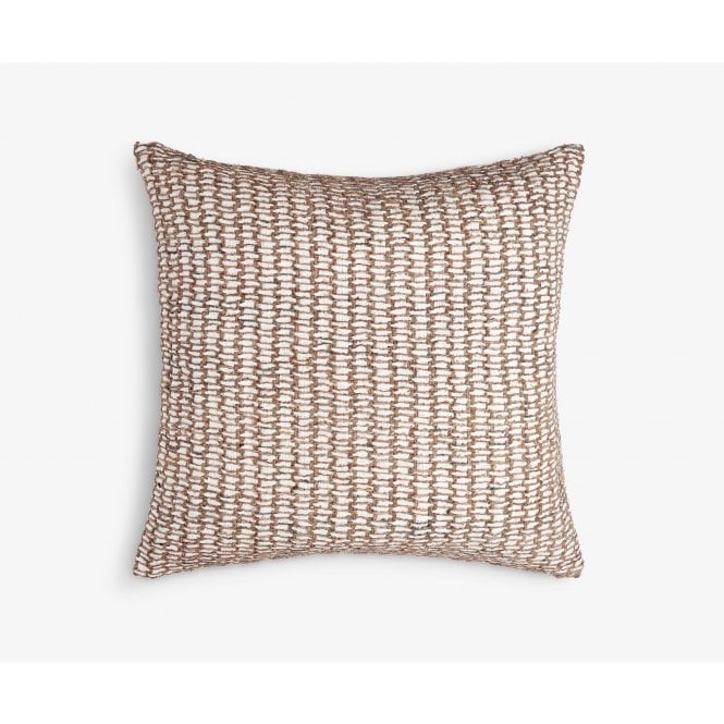 Tetrad Decorative Scatter Cushion - Large Square Brown - Natural Loop Stitch