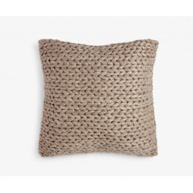 Decorative Scatter Cushion - Large Square Dark Grey Knit