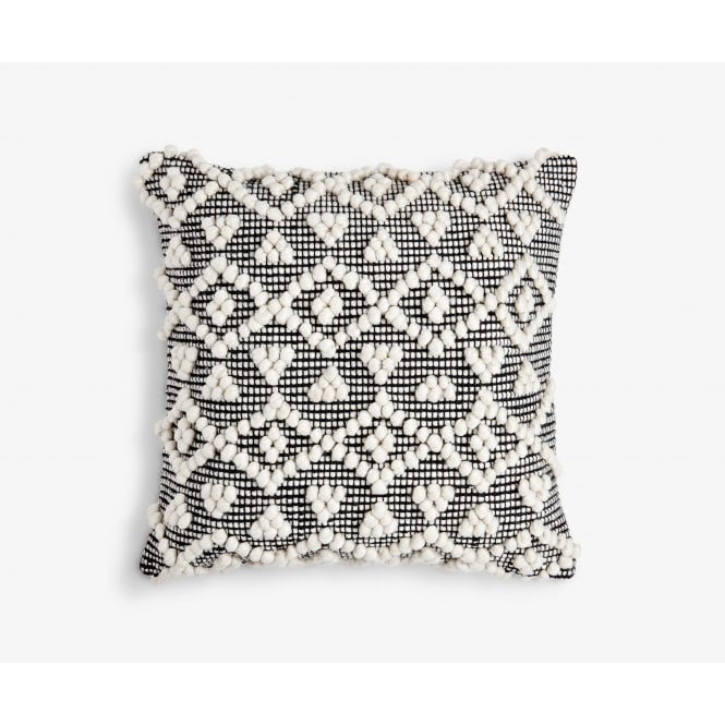 Tetrad Decorative Scatter Cushion - Large Square Diamond Bobble Dark Ground