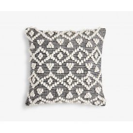 Decorative Scatter Cushion - Large Square Diamond Bobble Dark Ground