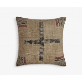 Decorative Scatter Cushion - Large Square Distressed Cross