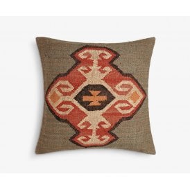 Decorative Scatter Cushion - Large Square Kilim Grey