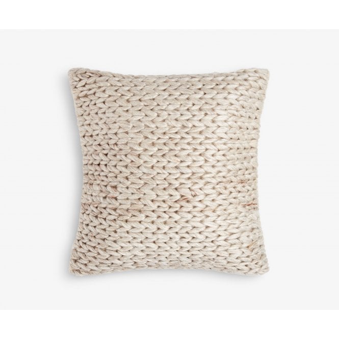 Tetrad Decorative Scatter Cushion - Large Square Light Grey Knit