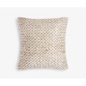 Decorative Scatter Cushion - Large Square Light Grey Knit