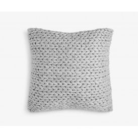 Decorative Scatter Cushion - Large Square Mid Grey Herringbone
