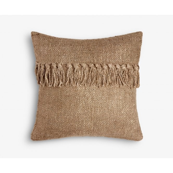 Tetrad Decorative Scatter Cushion - Medium Square Brown Tassel