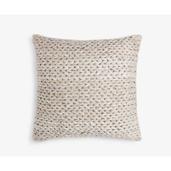 Tetrad Decorative Scatter Cushion - Medium Square Light Grey Knit