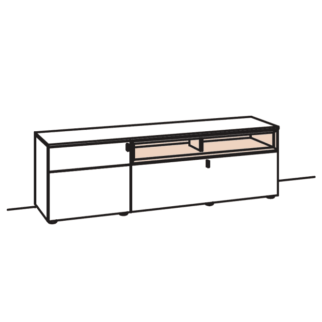 Venjakob Andiamo 3.0 180cm TV Base - Left Hand Door