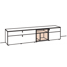 Andiamo 3.0 240cm TV Base - Left Hand Cupboard
