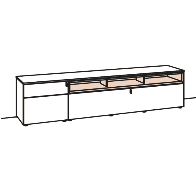 Venjakob Andiamo 3.0 240cm TV Base - Left Hand Door
