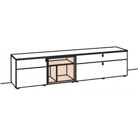 Andiamo 3.0 240cm TV Base - Right Hand Cupboard