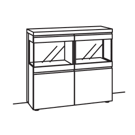 V Plus 3000 2 Door Glass Display Cabinet - 5727