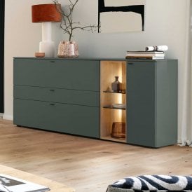 Vanya 240cm Wide Sideboard With Display Area Right - 8623R