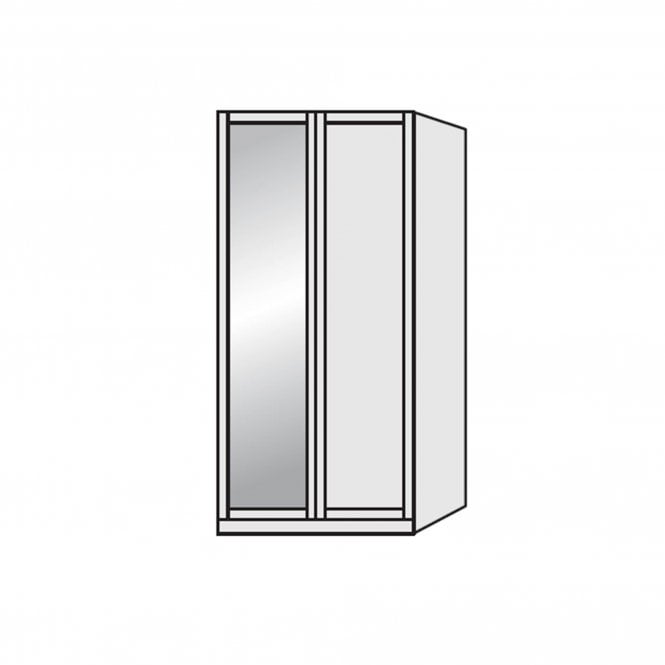 Wiemann Cambridge 2 Door 100cm Wide Wardrobe - Mirrored Door Left