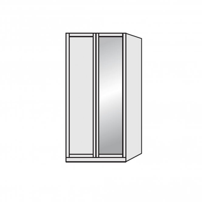 Wiemann Cambridge 2 Door 100cm Wide Wardrobe - Mirrored Door Right