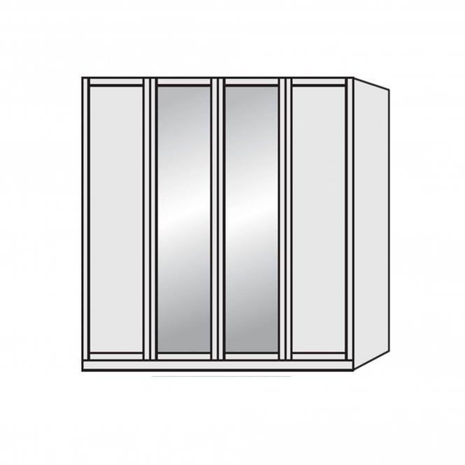 Wiemann Cambridge 4 Door 200cm Wide Wardrobe - 2 Mirrored Doors
