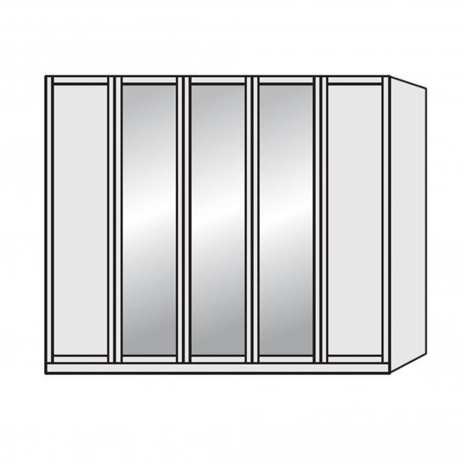 Wiemann Cambridge 5 Door 250cm Wide Wardrobe - 3 Mirrored Doors