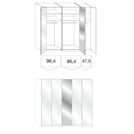 Wiemann Loft Mirrored Wardrobe