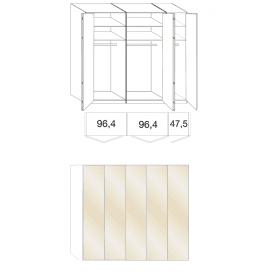 Wiemann Loft 250cm Wide Wardrobe