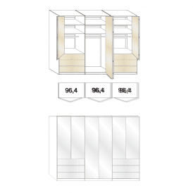 Wiemann Loft 3 metre wide wardrobe
