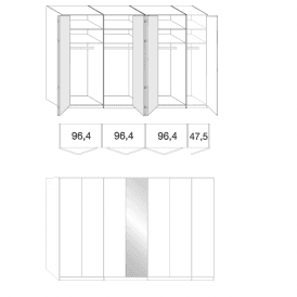 Wiemann Loft Mirrored Wardrobe