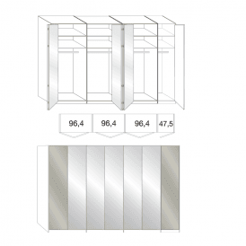 Wiemann Loft Mirrored Wardrobe