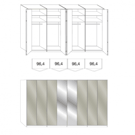 Wiemann Loft 8 Door Wardrobe With 2 Mirrors