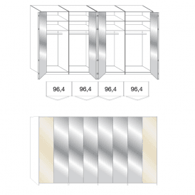 Wiemann Loft Mirrored Glass Wardrobe